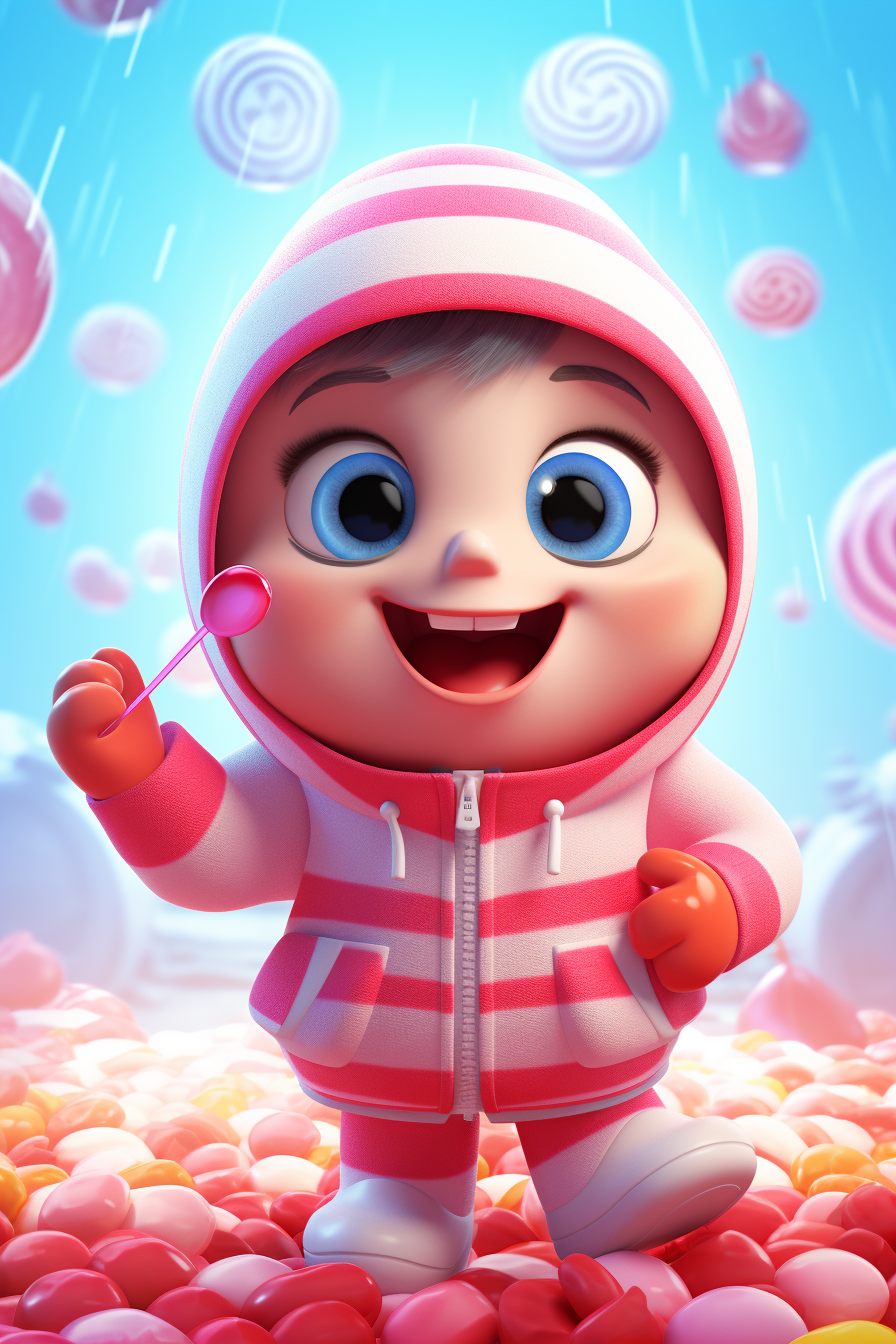 Adorable 3D candy character