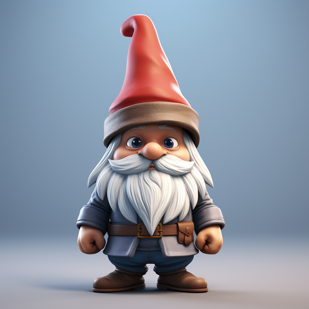 Cute 3D gnome with pointy hat