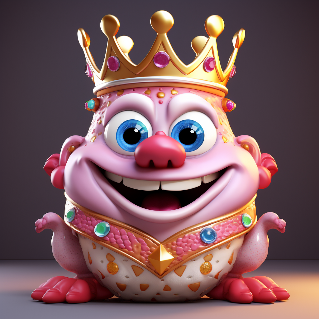 Cute king mascot in 3D