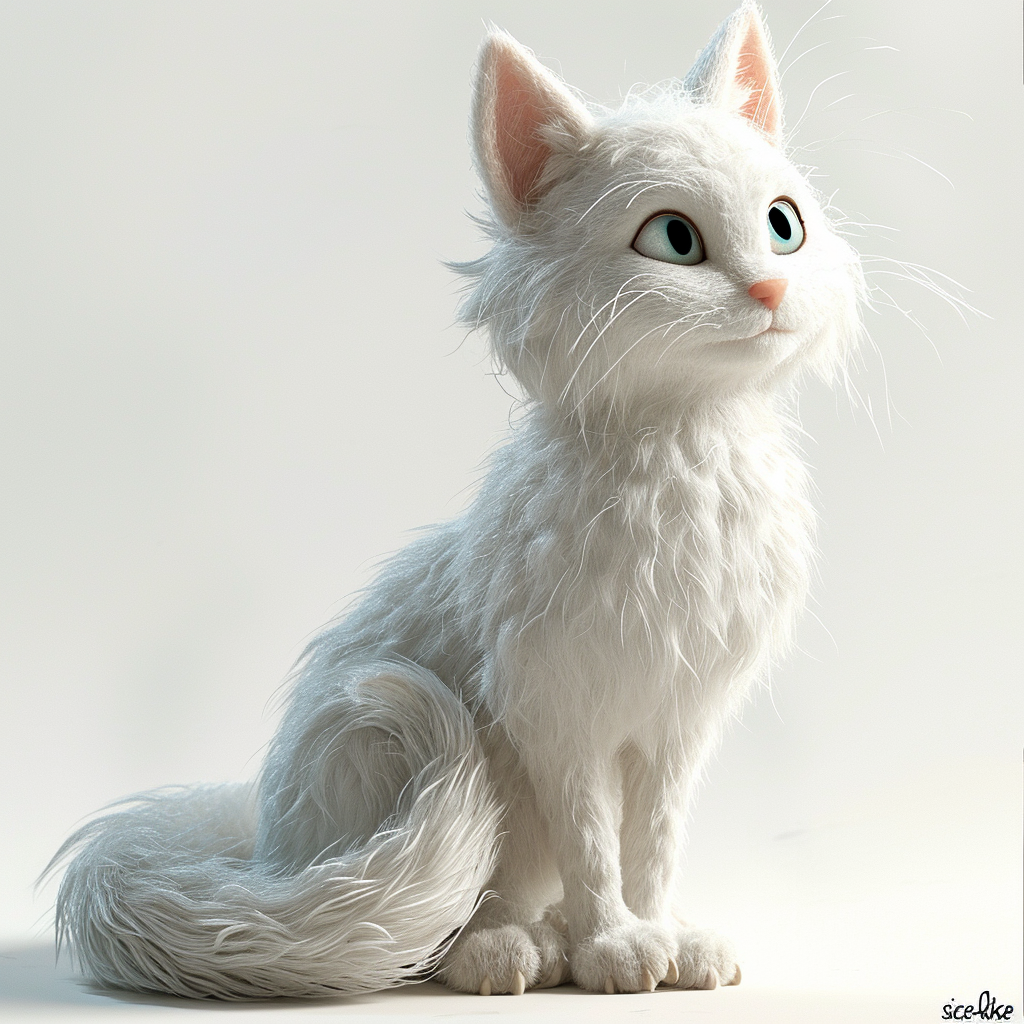 Cute 3D printed cat with Pixar style fur