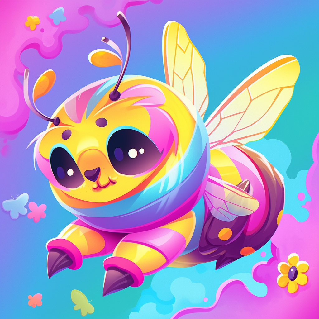 Cute Adorable Bee Chibi Illustration Background