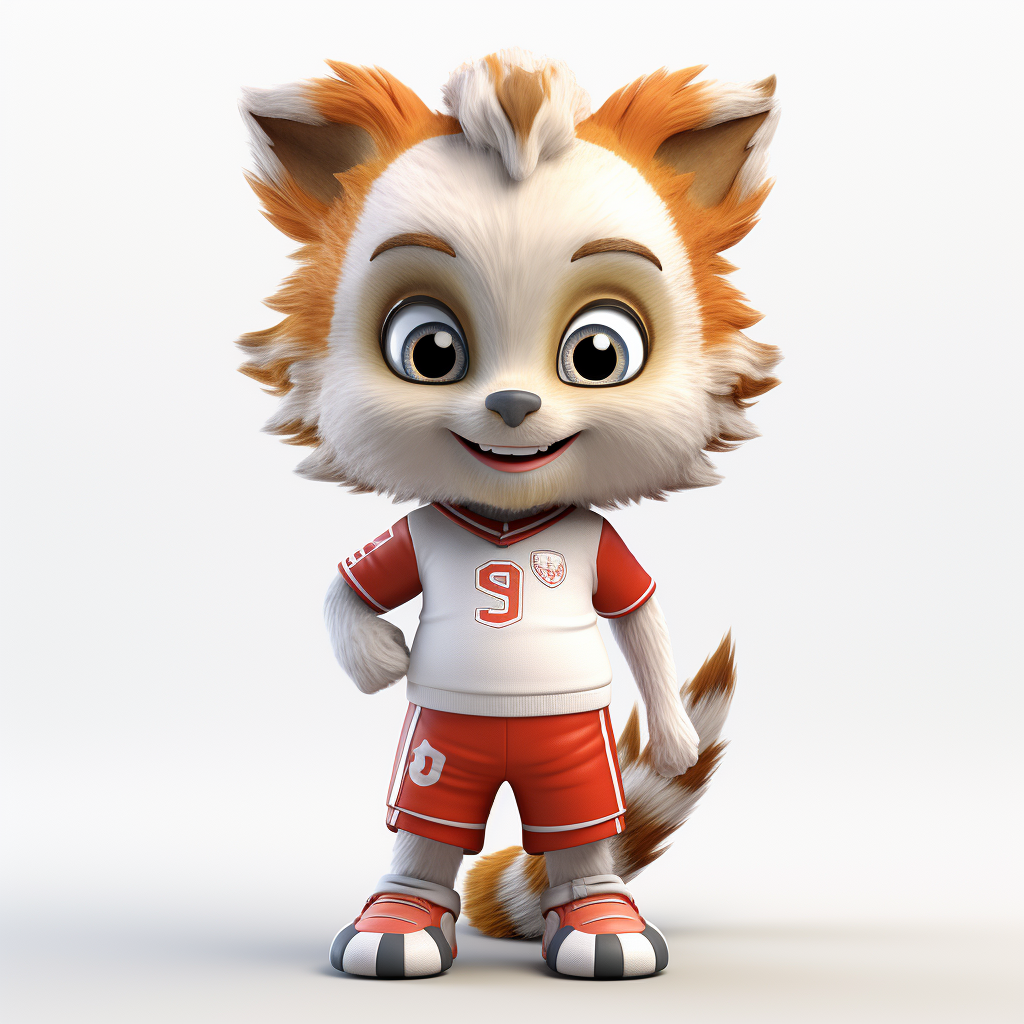 Adorable mascot wearing football kit clothes