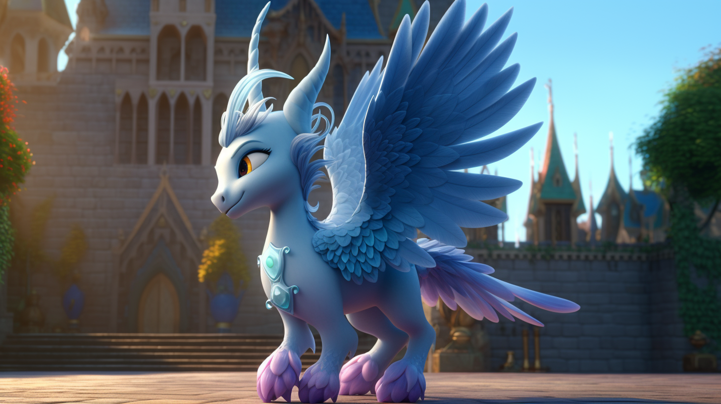 cute alicorn in front of castle