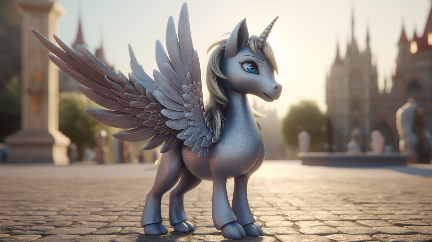 Cute Alicorn in Front of Magical Castle