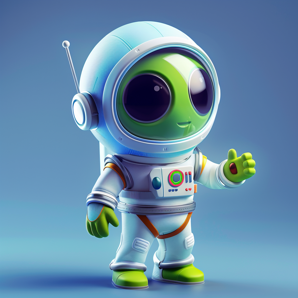 Cute alien astronaut for kids