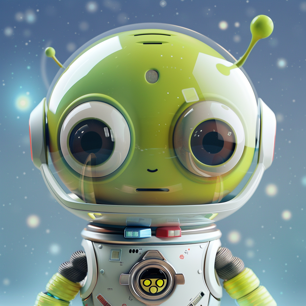 Cartoon Alien Astronaut Exploration Suit