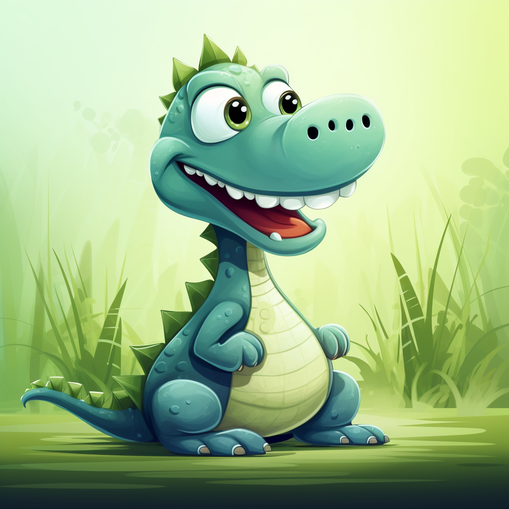 Cute alligator in cartoon style