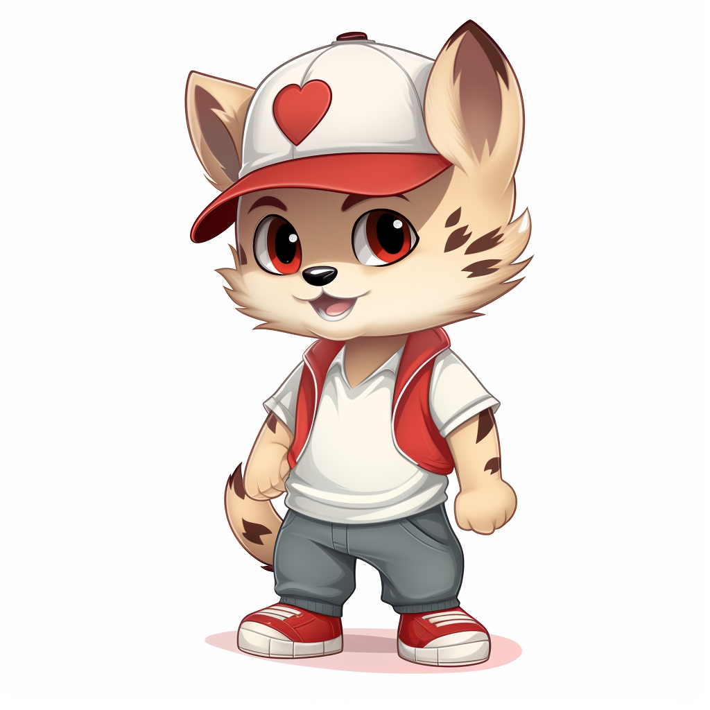 Cartoon Lynx in Cute Polo Outfit