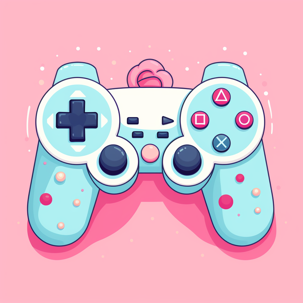 Cute animated video game controller