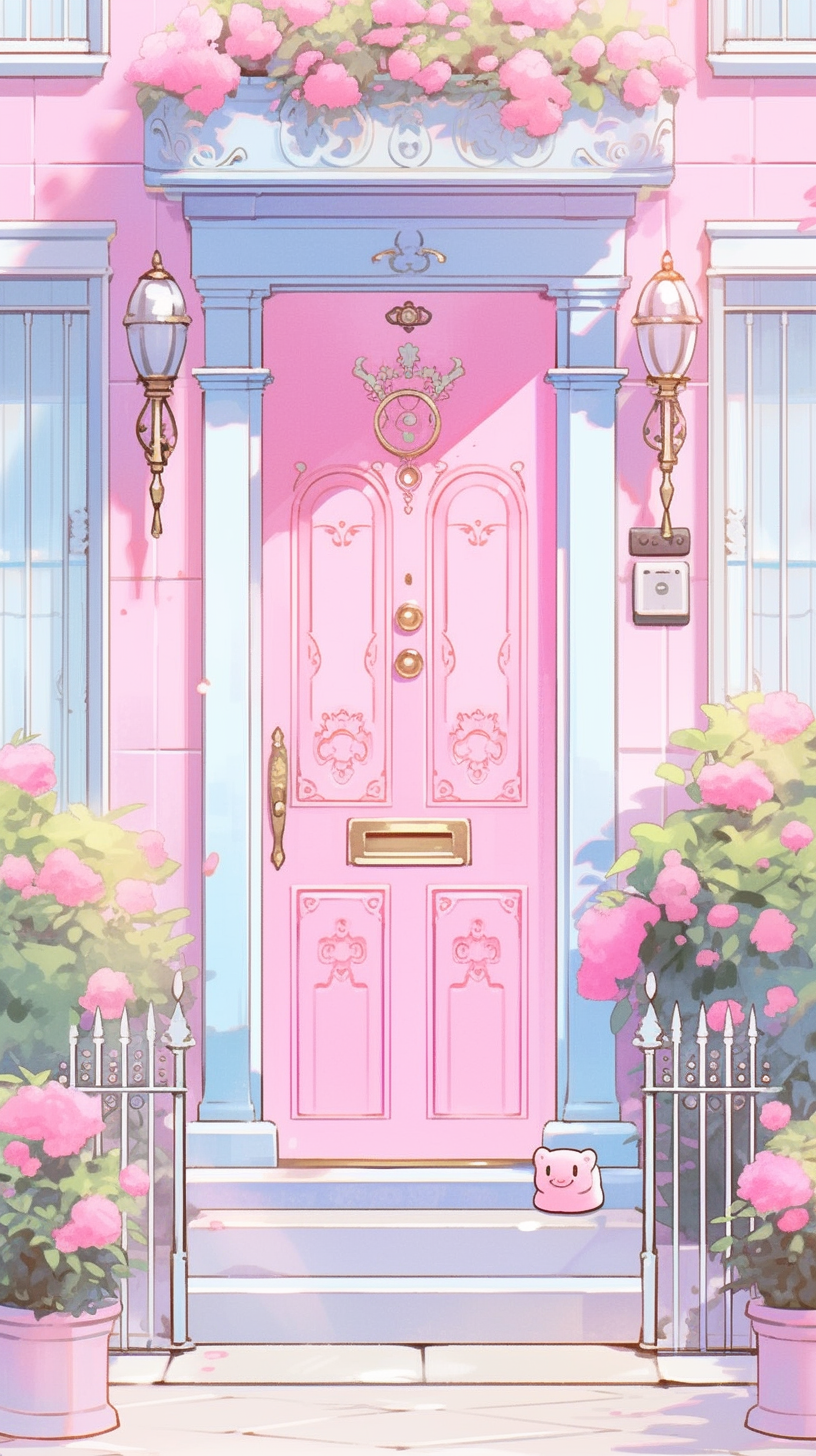 Cute anime aesthetic Sanrio style door