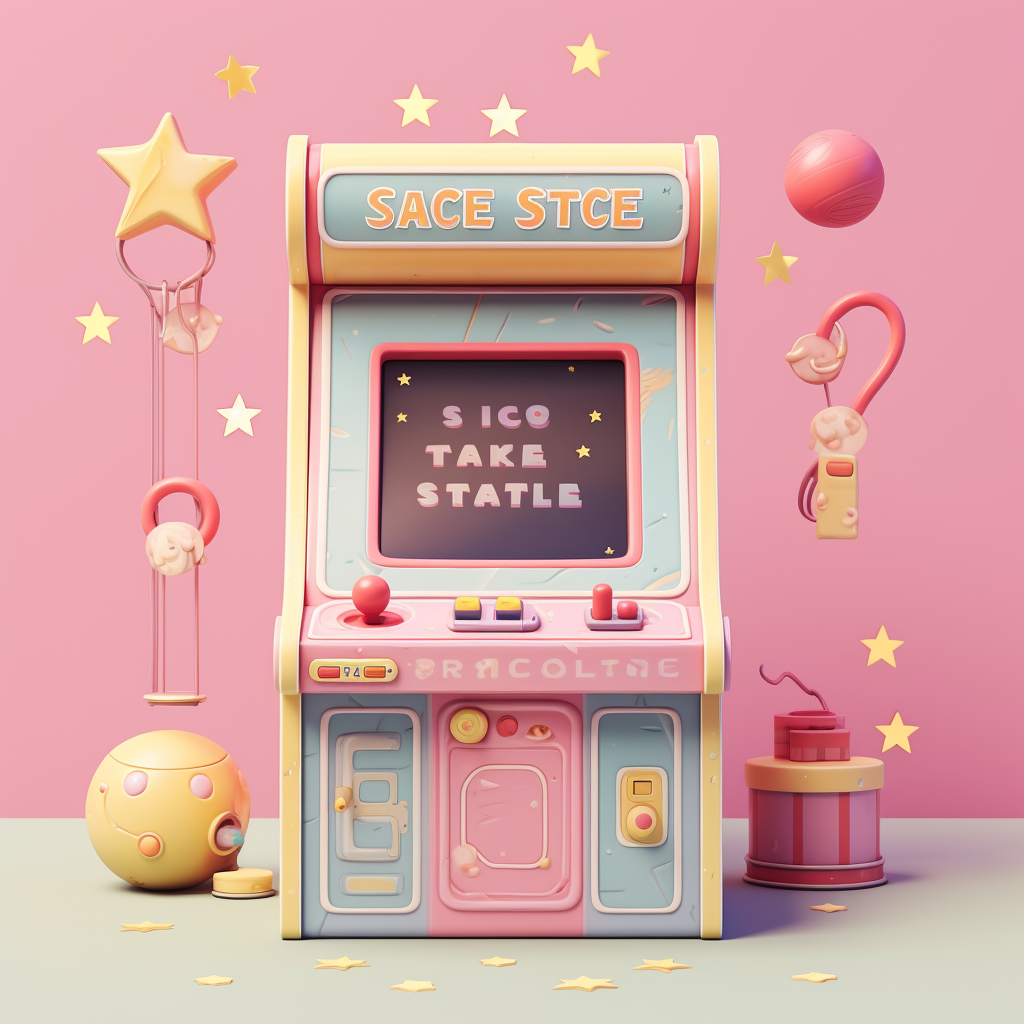 Cute arcade game start screen