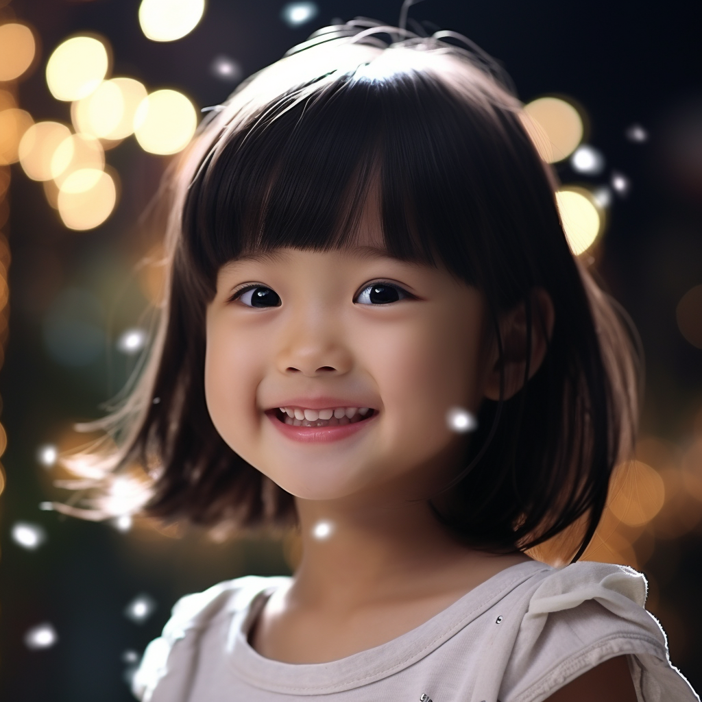 Cute Asian child with sparkling smile