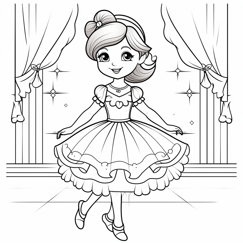 Ballerina girl coloring page