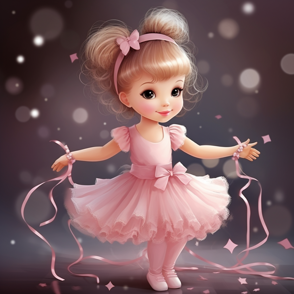 Cute ballerina girl with coquette style dress