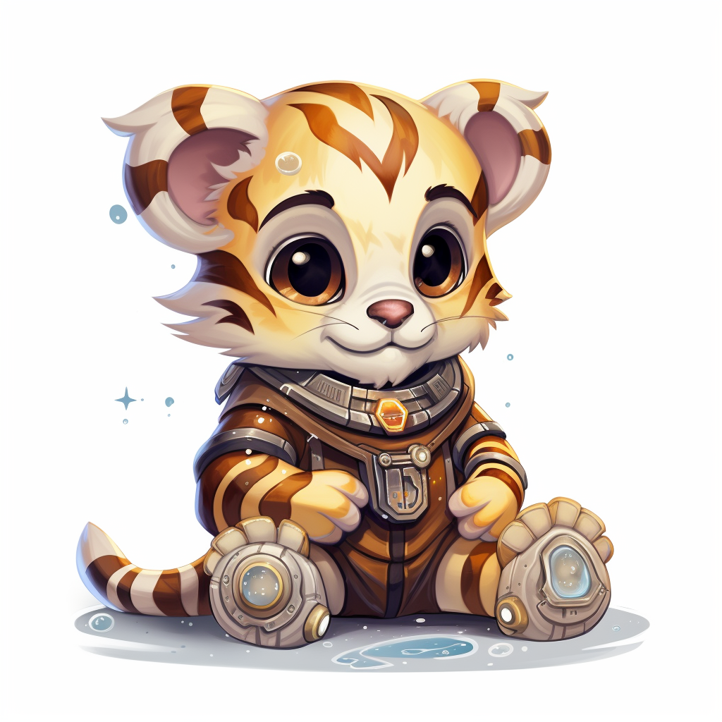 Cute Bengal Tiger Puppet with Treasure