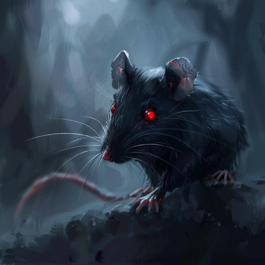 Cute Black Rat Red Eyes