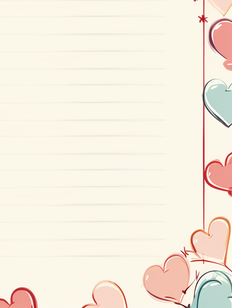 Cute love diary with cartoonish border