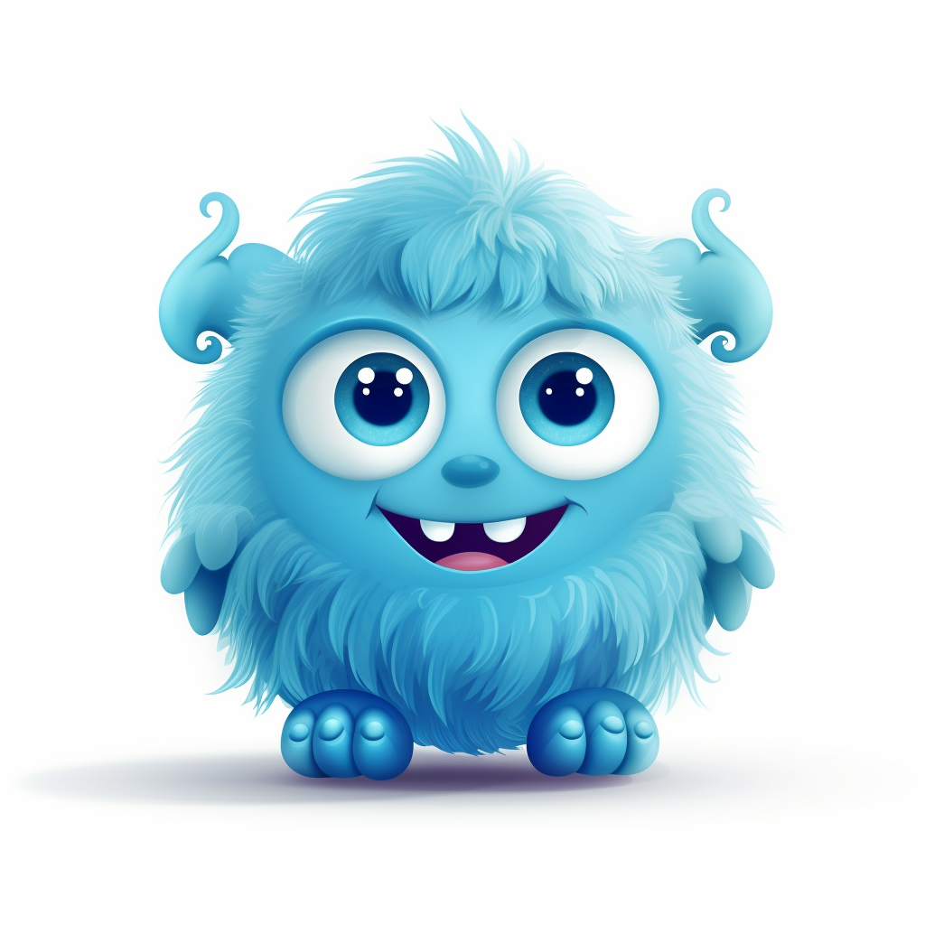 Cute blue monster character illustration