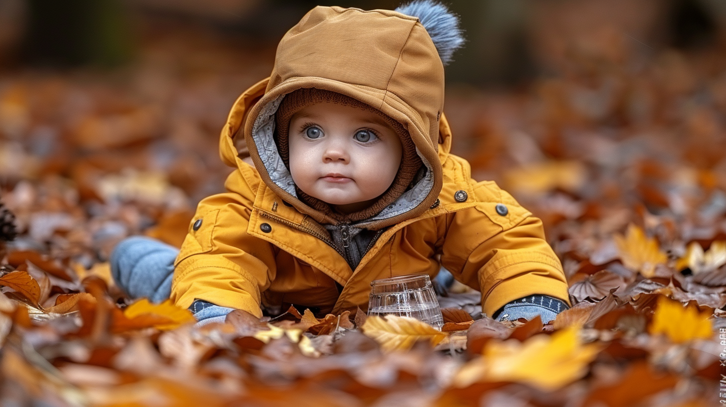 Boy with Water Glass Outdoors