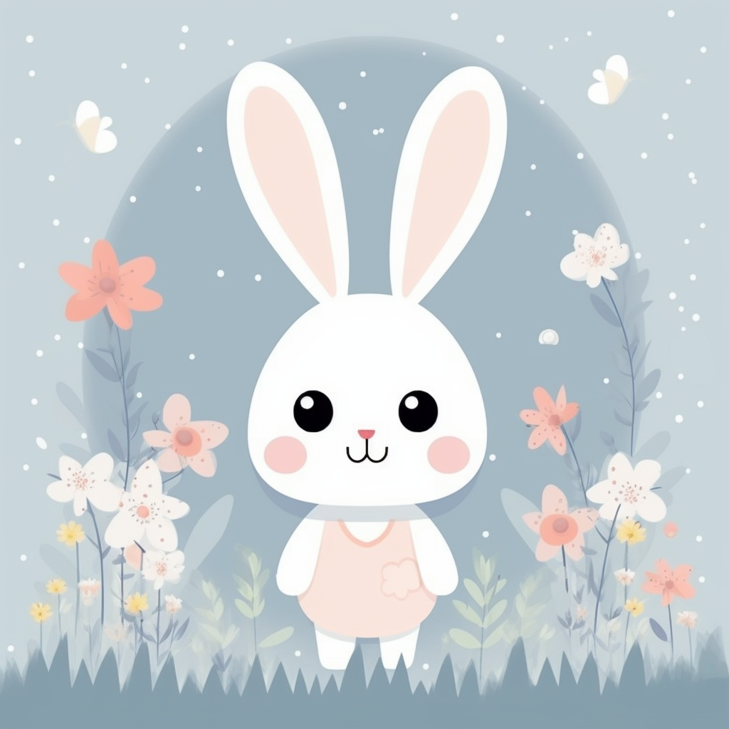 Cozy and Joyful Vintage-Style Bunny Dream Poster