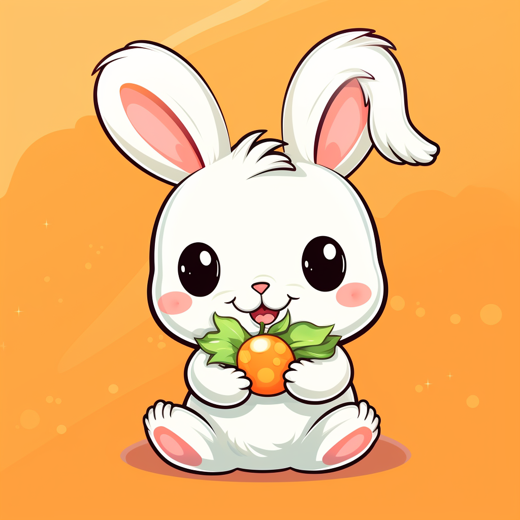 Adorable bunny munching on carrot