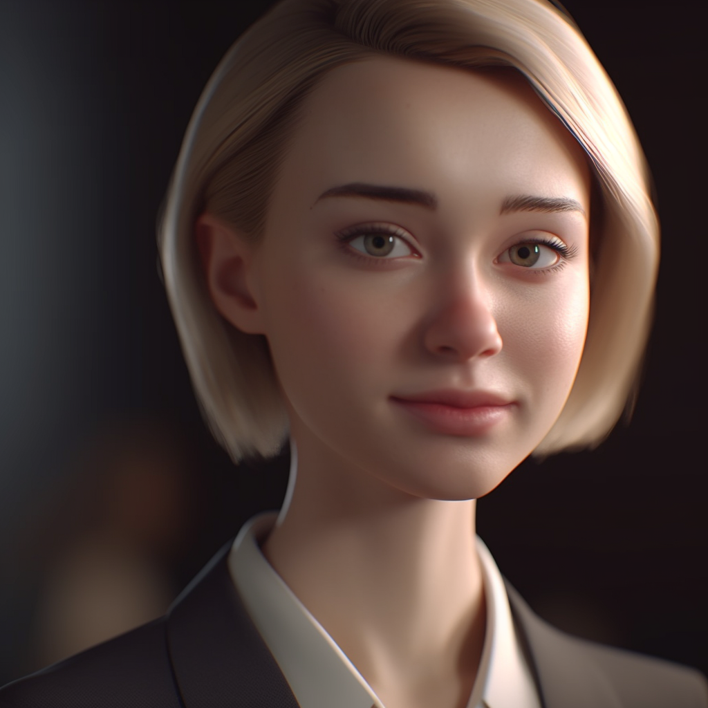 Cute businesswoman investor with realistic face