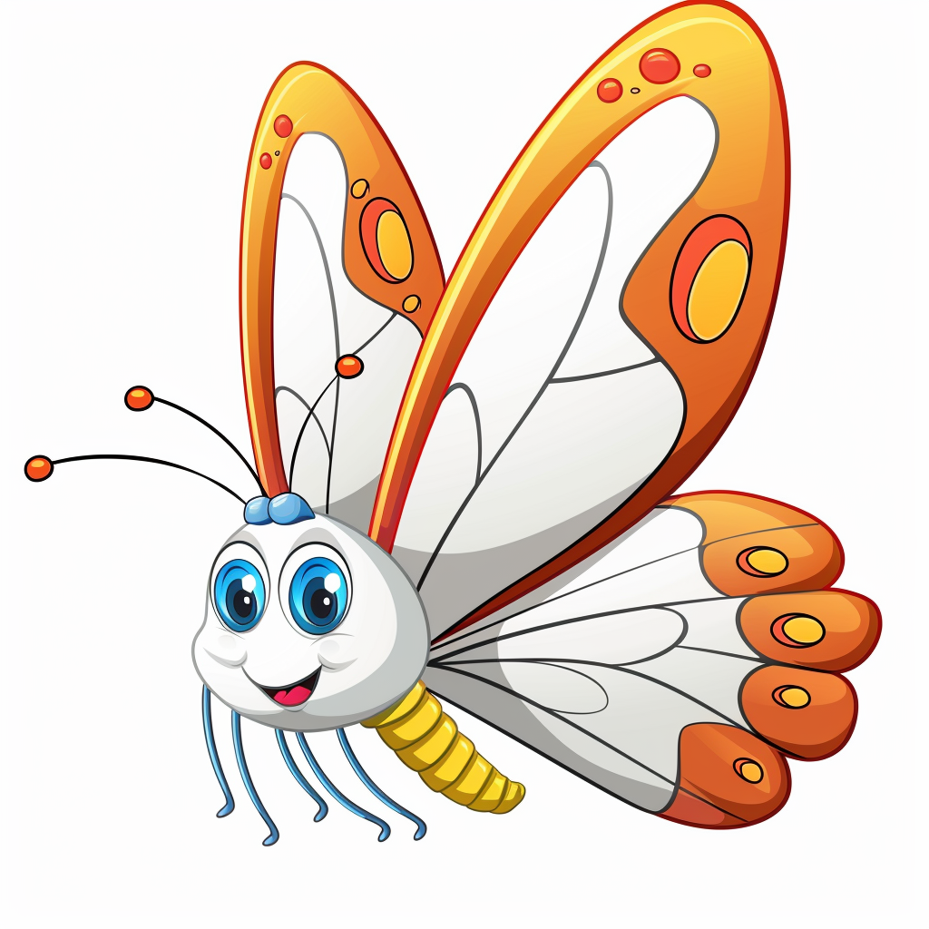 Cute butterfly cartoon for kids