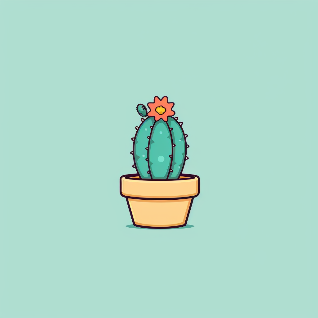 Cute cactus logo with minimal design