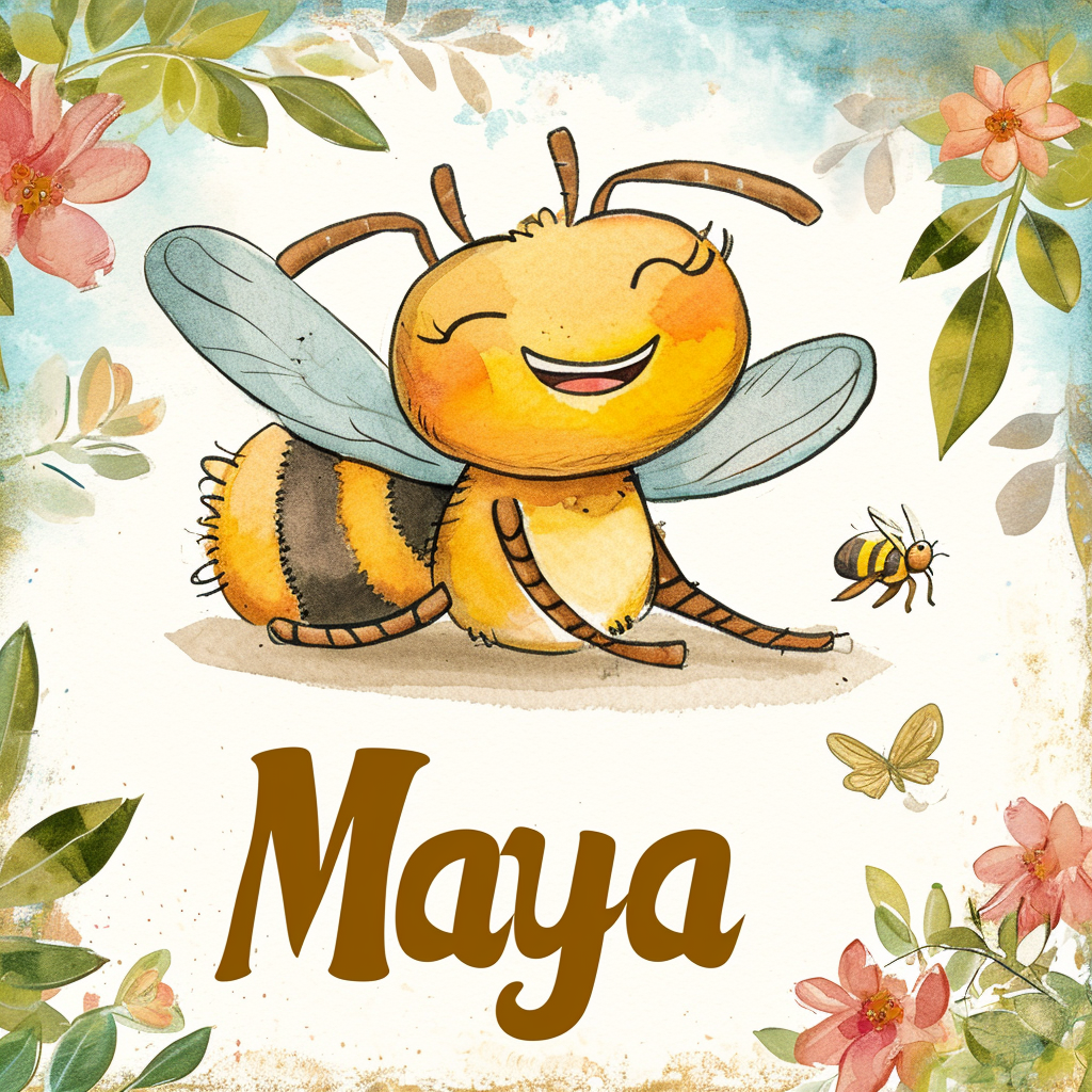 Cute Cartoon Bee Smiling Maya