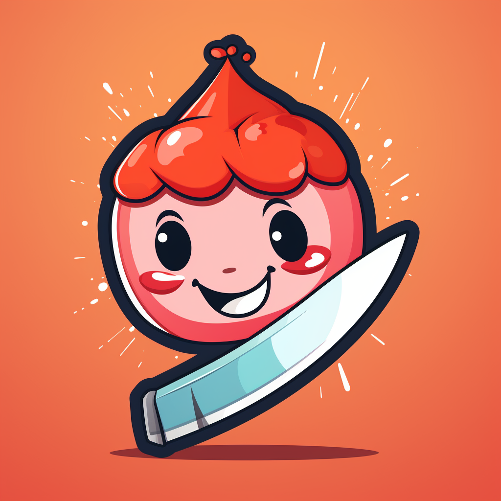 Cute cartoon butcher knife illustration