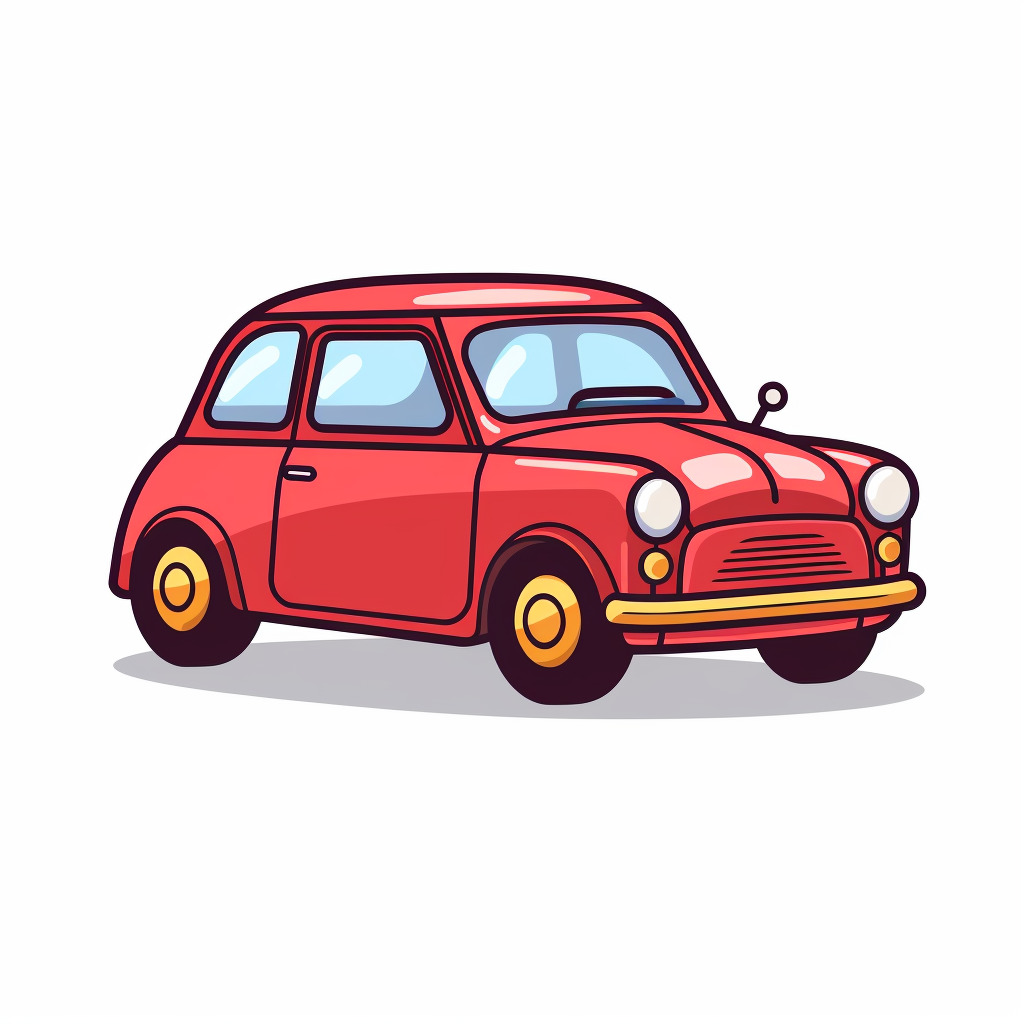 Cute cartoon car icon