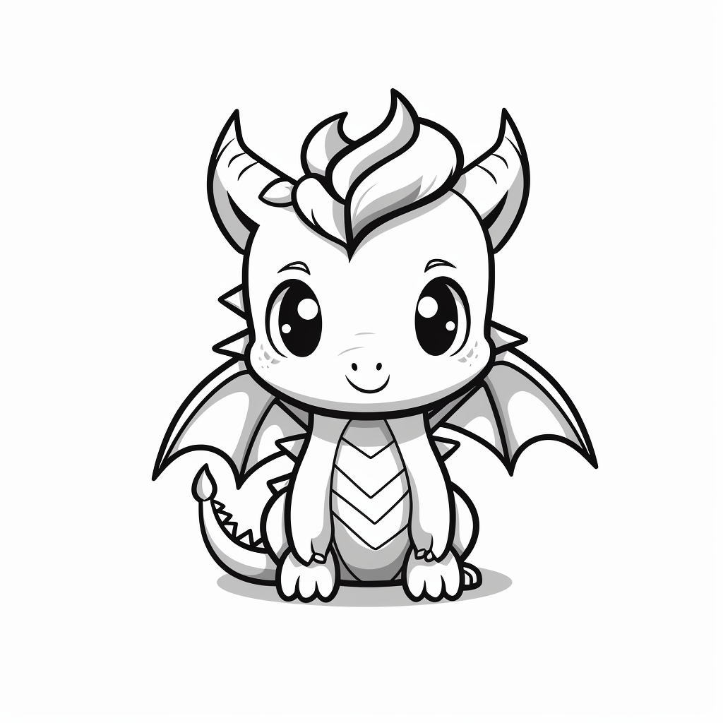 Cute Dragon Illustration Isolated on White