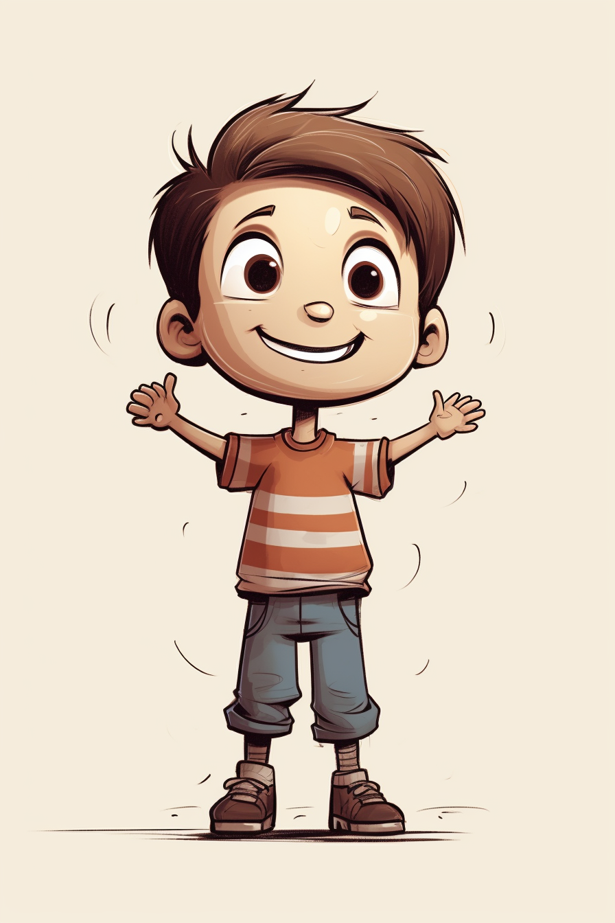 Simple and Happy Cartoon Figure