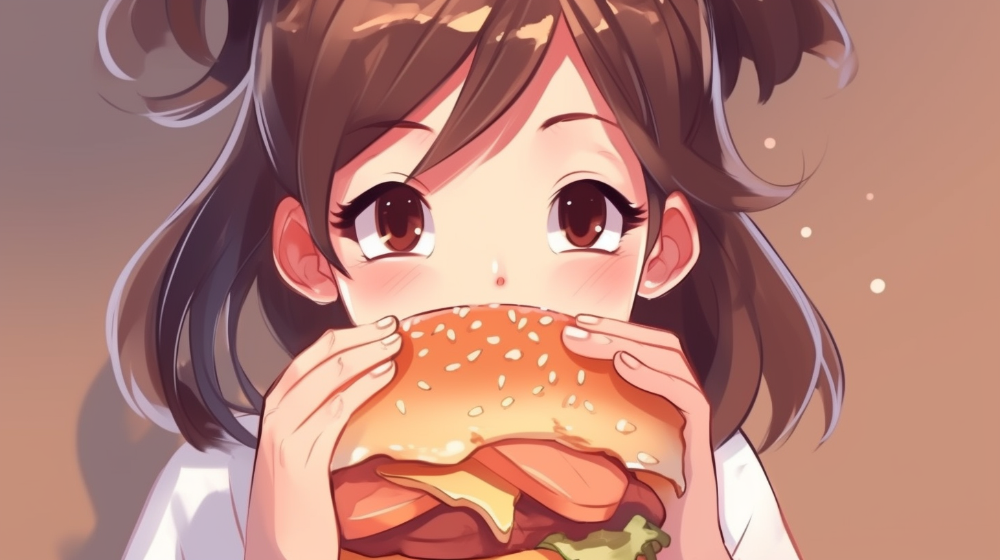 Girl holding hamburger