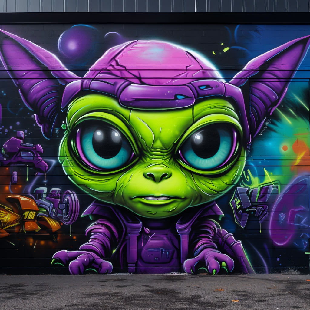 Vibrant cartoon graffiti artwork