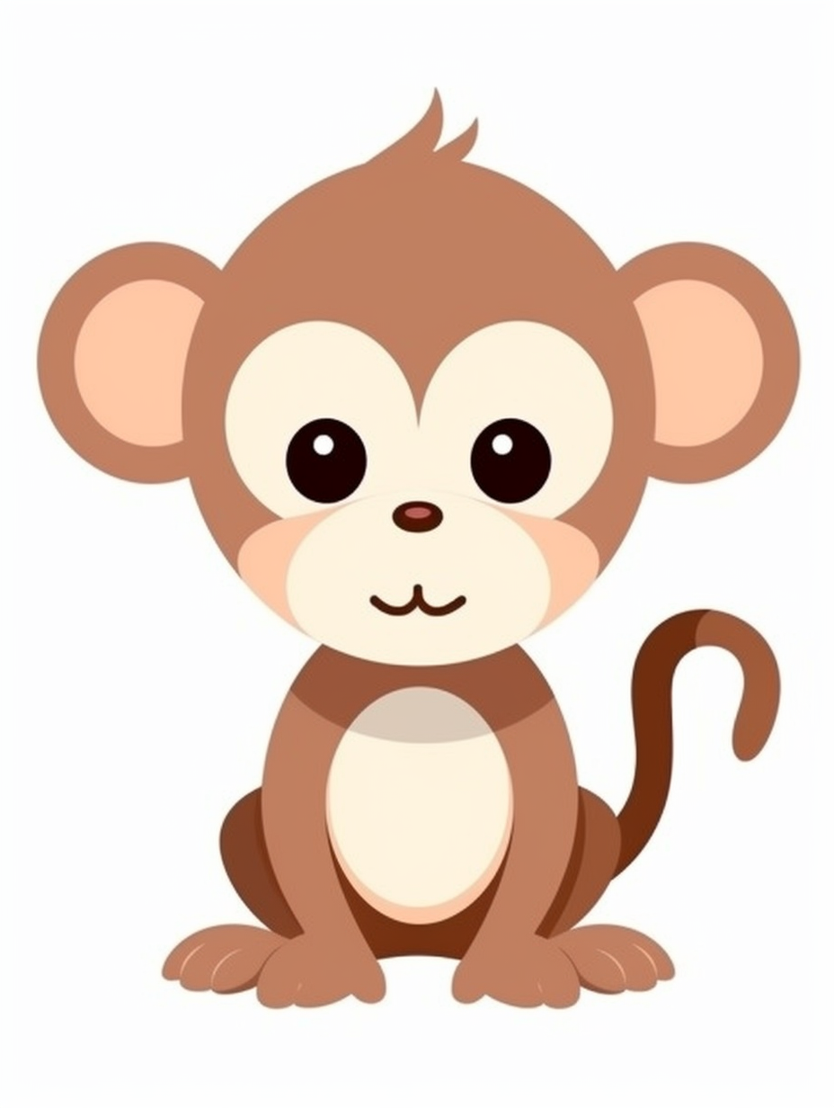 Cute cartoon monkey on white background