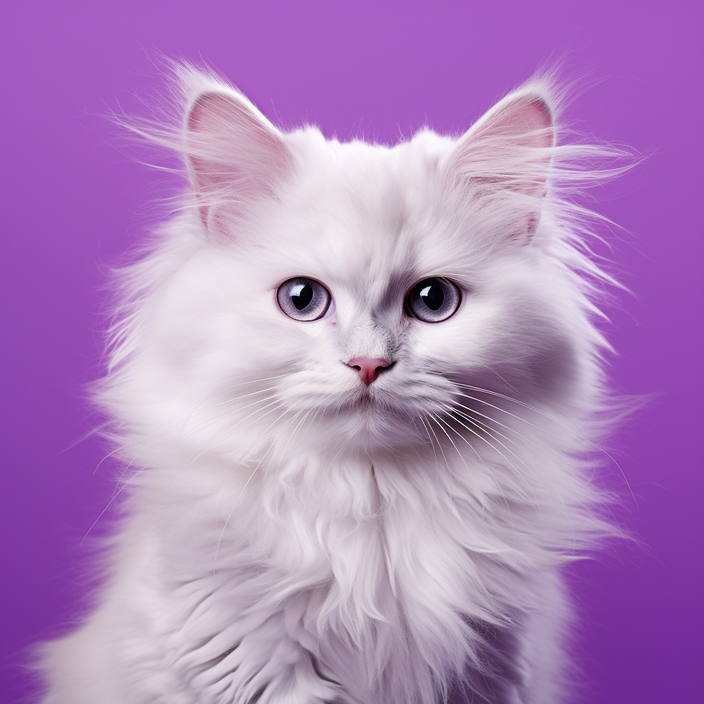 Cute cat with beautiful hair staring