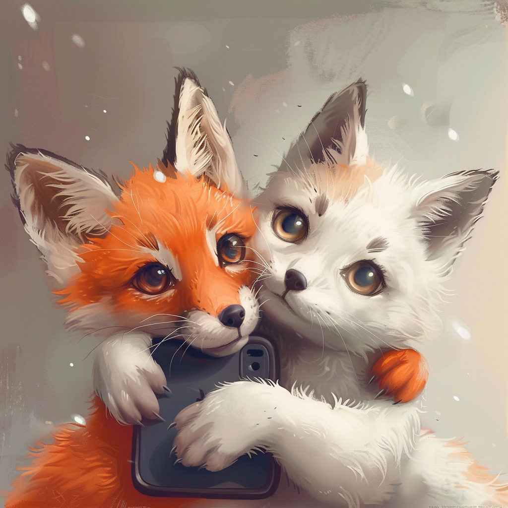 Cat and Fox Selfie