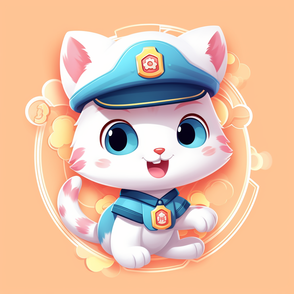 Cute cat logo in Paw Patrol style