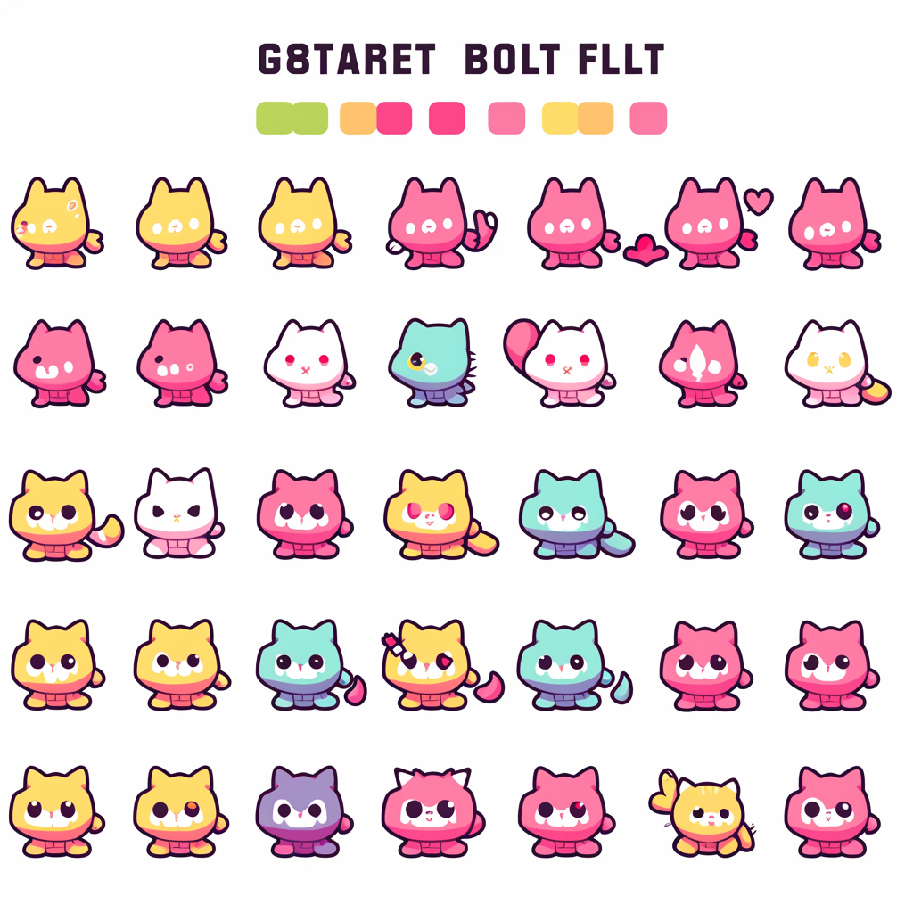 Cute Cat Sprite Sheet