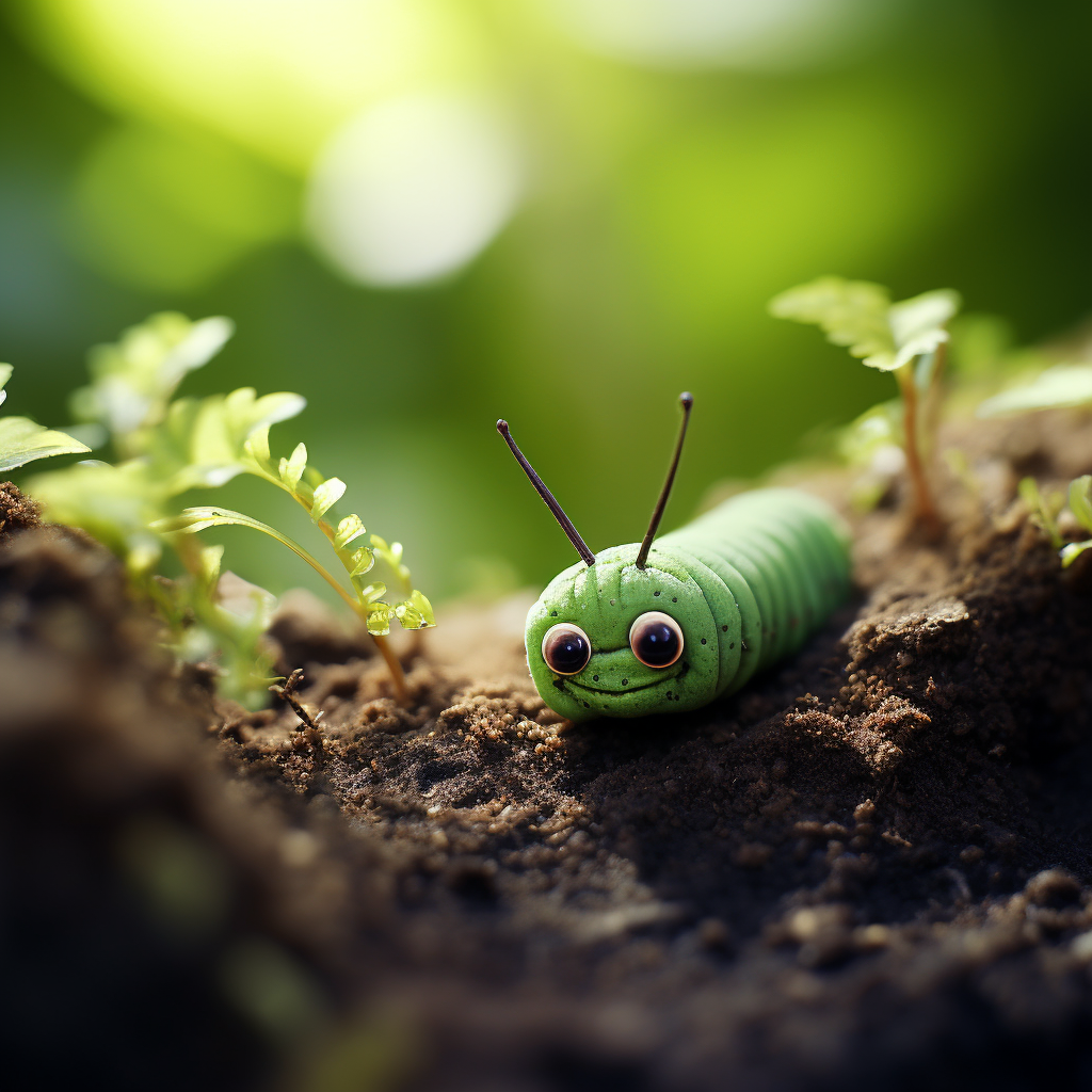 Cute caterpillar in ground image