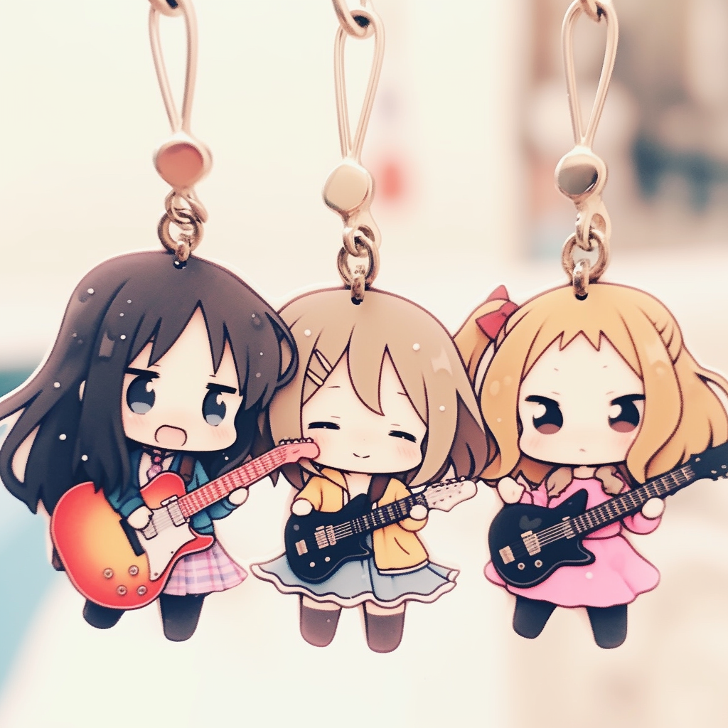 Adorable charms hanging from cellphone