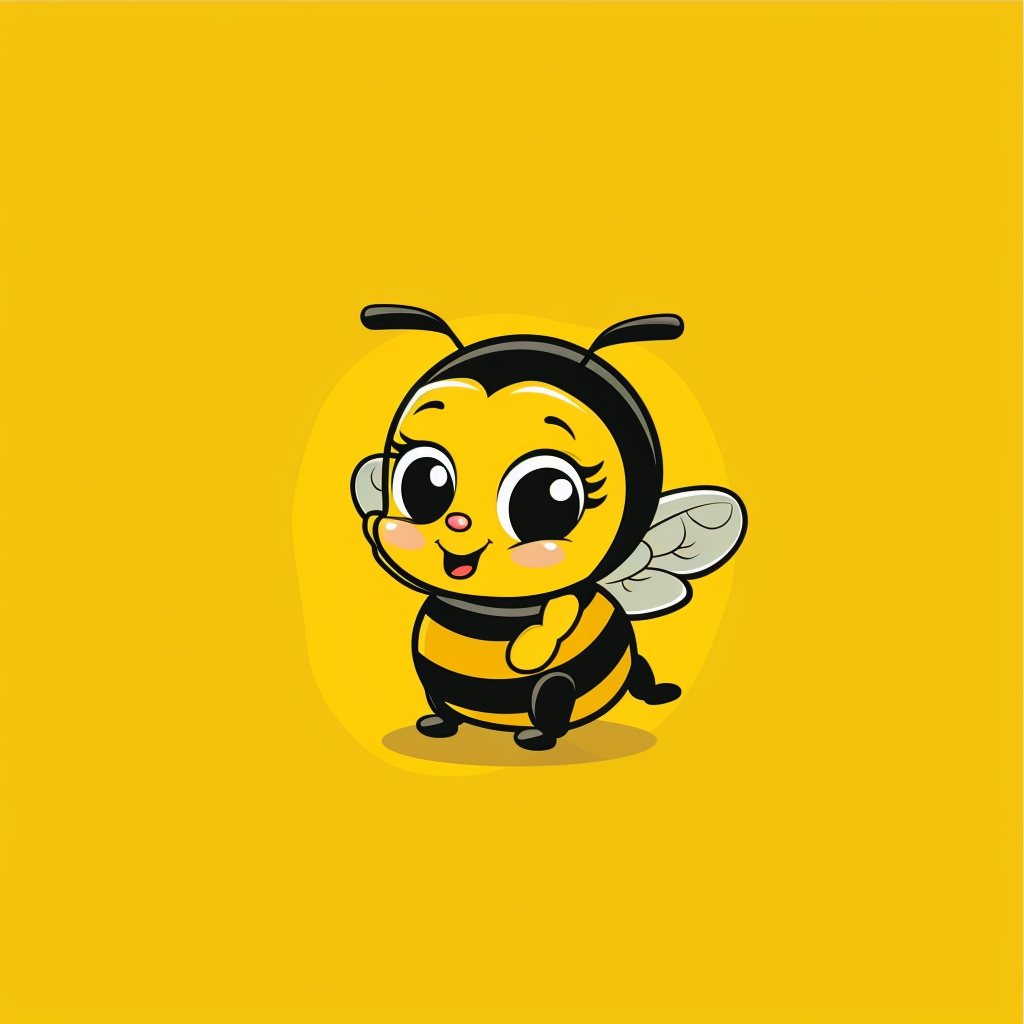 Cute character bee retro style art