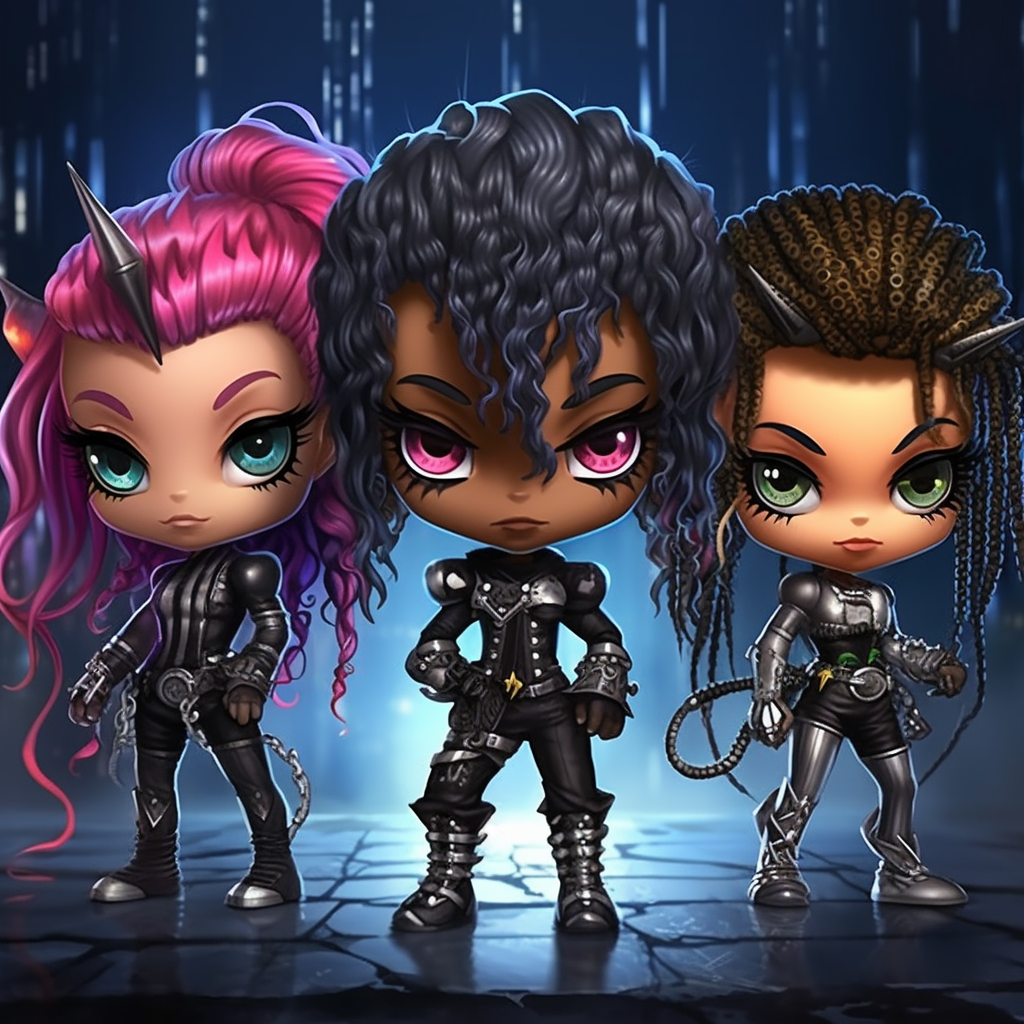 Cute Chibi Predators in Sci-Fi Style