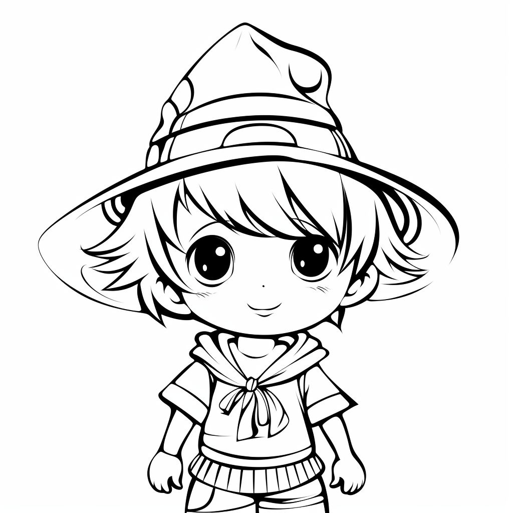 Cute hat for children's coloring book