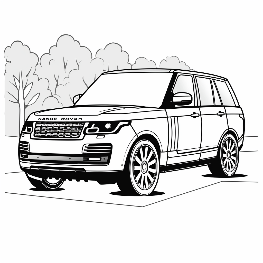 Cute Range Rover Coloring Book Image