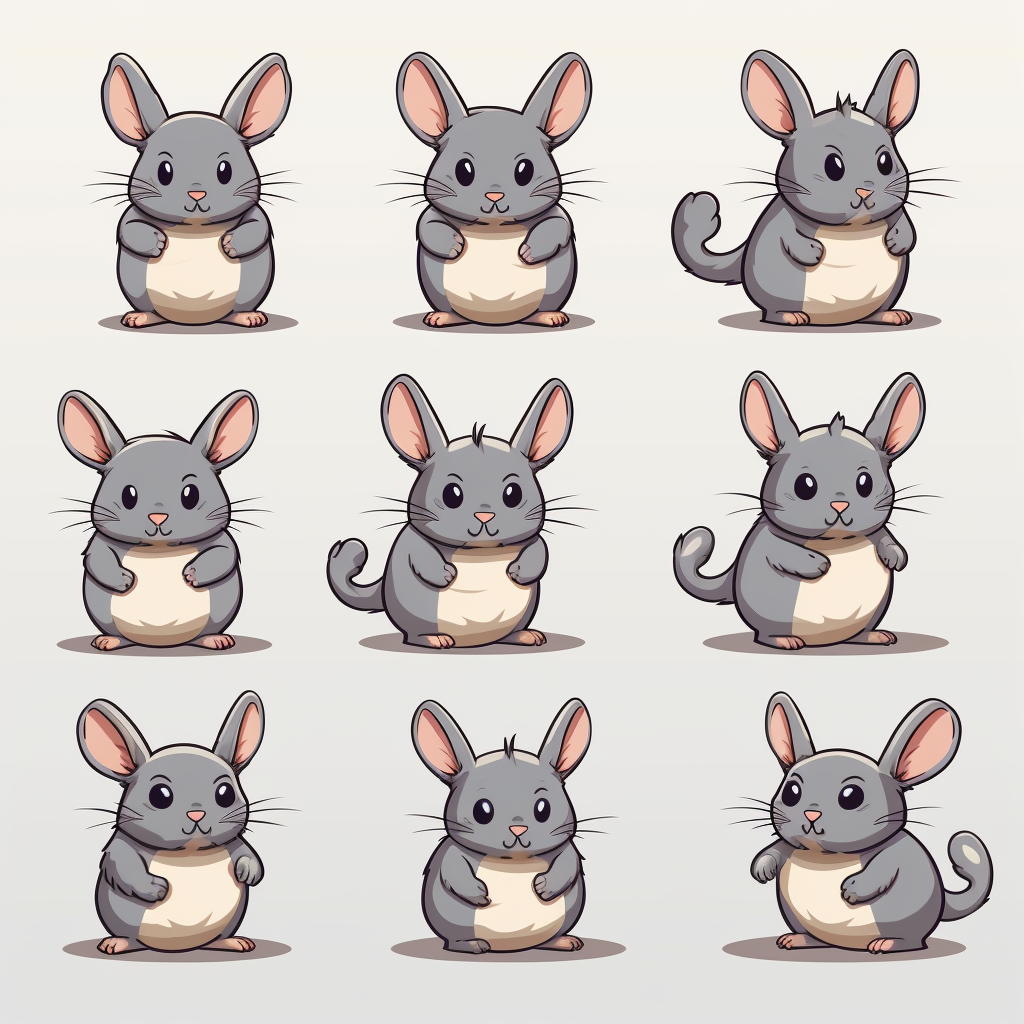 Cute Chinchilla Video Game Character Sprite