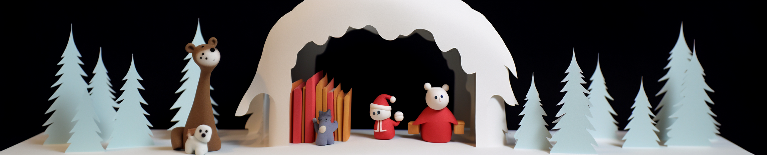 Adorable Christmas card with claymation characters