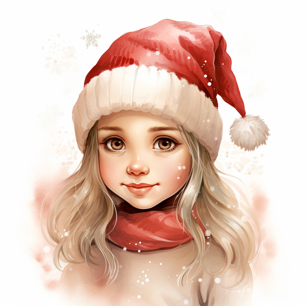 A realistic and expressive Christmas girl illustration - Stock Image &  Prompt | 2Moons