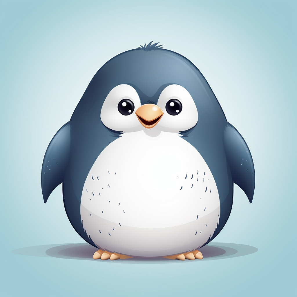 Cute cartoon penguin waddling happily